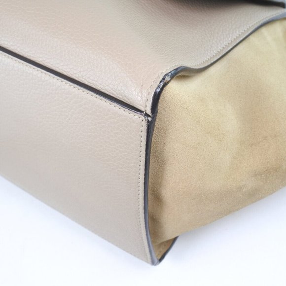 CELINE 2WAYShoulder Trapeze Handbag Dune gray leather - Picture 6 of 12